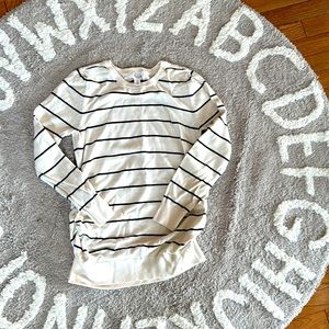 Motherhood Maternity Sweater. Size small. Cream with black stripes.